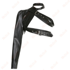 pu leather trendy black long sleeves